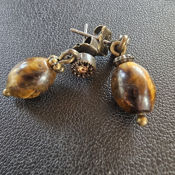 VTG Tigers Eye Earrings by Avon - Picture 3 of 4